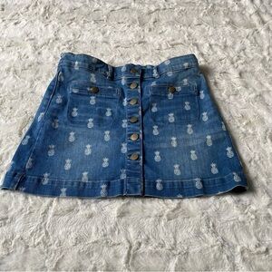 Crewcuts Girls Blue Denim Pineapple Skirt Size 14